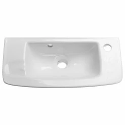 Buy 😍 Renovators Supply Manufacturing White Rectangular Wall Mount Bathroom Vessel Sink With Overflow And Faucet Holes 🎉 -Bathroom Sinks Shop 01413cd70f3bfc14 0229 w800 h800 b1 p0