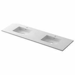 Promo 🌟 Laviva VIVA Stone 72" Double Sink Matte White - Solid Surface Countertop 🧨