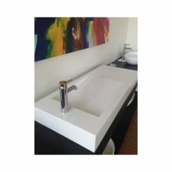 Flash Sale 🔥 Badeloft USA, LLC Badeloft Stone Resin Wall-mounted Sink, Matte White 🤩 -Bathroom Sinks Shop 01c118aa04b6c940 1340 w800 h800 b0 p0