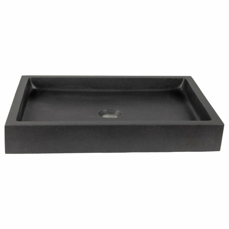 Outlet ๐ Eden Bath - Vessel Sinks Modern Black Lava Stone Rectangular Bathroom Vessel Sink, 22"x16" โจ 3 Outlet ๐ Eden Bath - Vessel Sinks Modern Black Lava Stone Rectangular Bathroom Vessel Sink, 22"x16" โจ