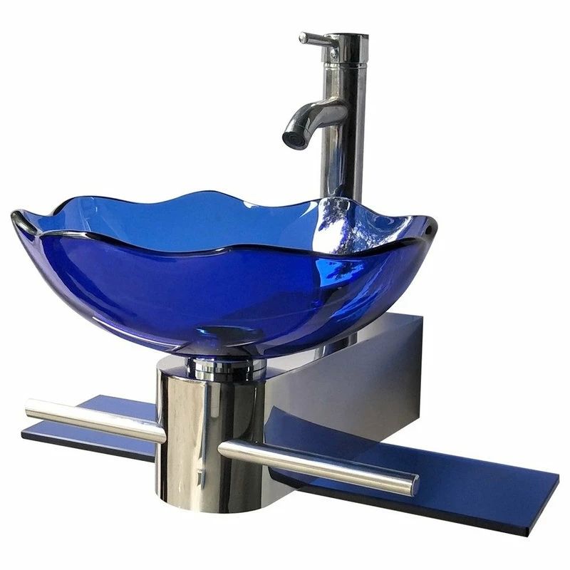 Best reviews of ๐ Renovators Supply Manufacturing Blue Glass Wall Mount Sink Lotus Design With Chrome Faucet, Drain And Towel Bar ๐งจ 5 Best reviews of ๐ Renovators Supply Manufacturing Blue Glass Wall Mount Sink Lotus Design With Chrome Faucet, Drain And Towel Bar ๐งจ - Image 3