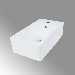Promo 🔥 Renovators Supply Manufacturing Small Countertop Vessel Sink White Rectangular Vitreous China Scratch Resistant ⭐ -Bathroom Sinks Shop 0e5121fa0f3bfc57 0376 w800 h800 b0 p0