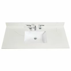 Best Sale ๐ Altair Belluno 31" Engineered Stone Vanity Top In Milano White With White Sink, Milano ๐