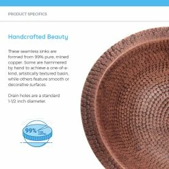 Budget 👍 MR Direct Sinks And Faucets 923 Single Bowl Copper Sink, No Additional Accessories ✨ -Bathroom Sinks Shop 112126f30c40fdbb 9014 w800 h800 b0 p0 1 3