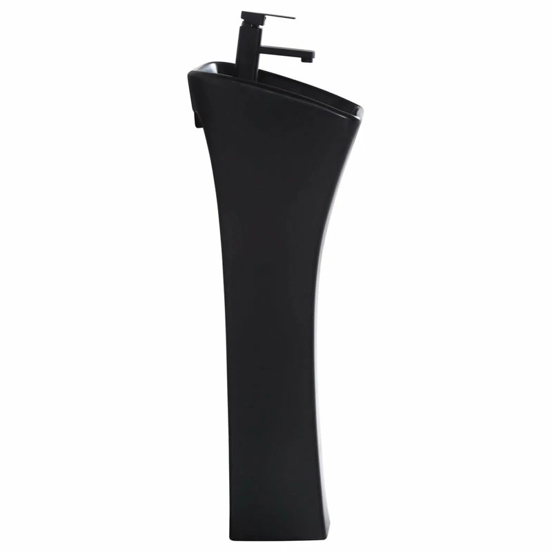 Hot Sale ๐ Fine Fixtures Vitreous China 12" Pedestal Bathroom Sink With Overflow, Black ๐ 6 Hot Sale ๐ Fine Fixtures Vitreous China 12" Pedestal Bathroom Sink With Overflow, Black ๐ - Image 4