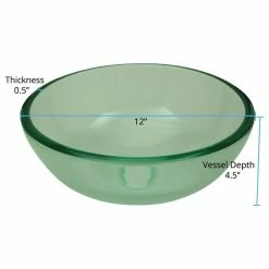 Hot Sale ⌛ Renovators Supply Manufacturing 11 5/8" Tempered Glass Vessel Sink With Drain And Clear Mini Bowl Sink 🌟 -Bathroom Sinks Shop 149119600bd75200 7680 w800 h800 b1 p0