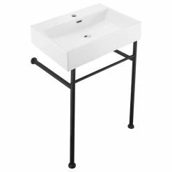 Best deal 😉 Swiss Madison Claire 24" Console Sink White Basin Black Legs 🥰 -Bathroom Sinks Shop 14e18602023b8544 8736 w800 h800 b1 p0