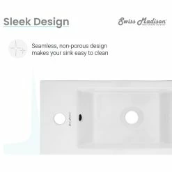 Promo 🔔 Swiss Madison Voltaire 19.5"x10" Ceramic Wall Hung Sink With Faucet Mount, Left Side 😉 -Bathroom Sinks Shop 16a1745800119620 5735 w800 h800 b1 p0