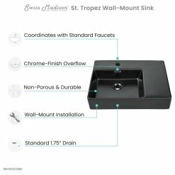 Cheapest ๐ฏ Swiss Madison St. Tropez 24"x18" Ceramic Wall Hung Sink With Left Faucet Mount, Matte Black ๐ 19 Cheapest ๐ฏ Swiss Madison St. Tropez 24"x18" Ceramic Wall Hung Sink With Left Faucet Mount, Matte Black ๐ -Bathroom Sinks Shop 1731c97802f525f8 5818 w800 h800 b1 p0