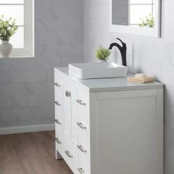 Discount ✔️ Kraus USA, Inc. Elavo Ceramic Square Semi-Recessed White Sink 💯 -Bathroom Sinks Shop 17e1bc020254a7a7 6289 w800 h800 b0 p0