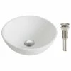 Discount 🔥 Kraus USA, Inc. Elavo Ceramic Round Vessel White Sink, PU Drain Brushed Nickel 💯 -Bathroom Sinks Shop 1831f7cb00e5e926 8801 w800 h800 b1 p0