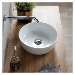Coupon 🎉 Scarabeo Ceramiche 13" Small Round Ultra Thin Ceramic Vessel Sink ✔️ -Bathroom Sinks Shop 1961a1d70b55e573 5799 w800 h800 b0 p0