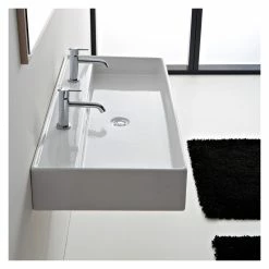 Best deal ๐ Scarabeo Ceramiche Rectangular White Ceramic Wall Mounted Or Vessel Sink, Two Hole โค๏ธ 7 Best deal ๐ Scarabeo Ceramiche Rectangular White Ceramic Wall Mounted Or Vessel Sink, Two Hole โค๏ธ -Bathroom Sinks Shop 19f1811f02f40b1f 6443 w800 h800 b0 p0