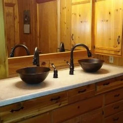 Discount ✨ SimplyCopper 14" Rustic Round Hand 🔨 Hammerd Copper Vessel Bathroom Sink Drain Included 🎉 -Bathroom Sinks Shop 1ad1d0a90169ba35 1489 w800 h800 b0 p0