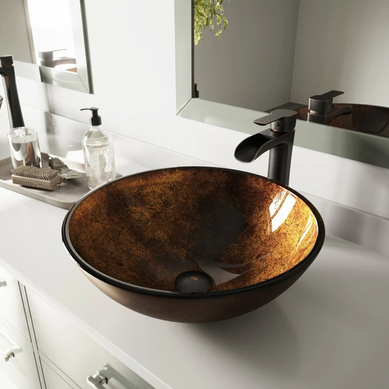 Best deal ๐ VIGO Glass Vessel Bathroom Sink, Russet Glass ๐ 5 Best deal ๐ VIGO Glass Vessel Bathroom Sink, Russet Glass ๐ - Image 3
