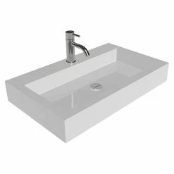 New ❤️ Badeloft USA, LLC Badeloft Stone Resin Countertop Sink, Matte White, Large 🛒