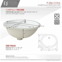Best deal 𧨠STYLISH 19" Oval Undermount Ceramic Bathroom Sink With 2 Overflow Finishes π 21 Best deal 𧨠STYLISH 19" Oval Undermount Ceramic Bathroom Sink With 2 Overflow Finishes π -Bathroom Sinks Shop 1f318c1e0043a00b 8549 w800 h800 b1 p0