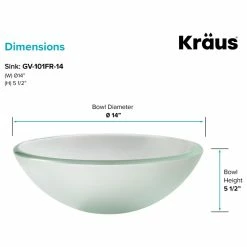 Top 10 🧨 Kraus USA, Inc. Frosted 14" Glass Vessel Bathroom Sink 🎉 -Bathroom Sinks Shop 20a1c51600e5e72d 3126 w800 h800 b1 p0