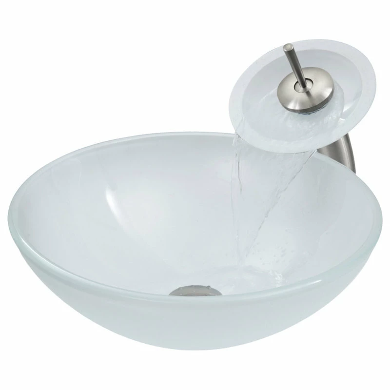 Coupon ๐ VIGO White Frost Glass Vessel Sink And Waterfall Faucet Set, Brushed Nickel ๐ 8 Coupon ๐ VIGO White Frost Glass Vessel Sink And Waterfall Faucet Set, Brushed Nickel ๐ - Image 6