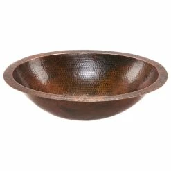 Coupon โ๏ธ Premier Copper Products Oval Under Counter ๐จ Hammered Copper Bathroom Sink, Oil Rubbed Bronze โ๏ธ