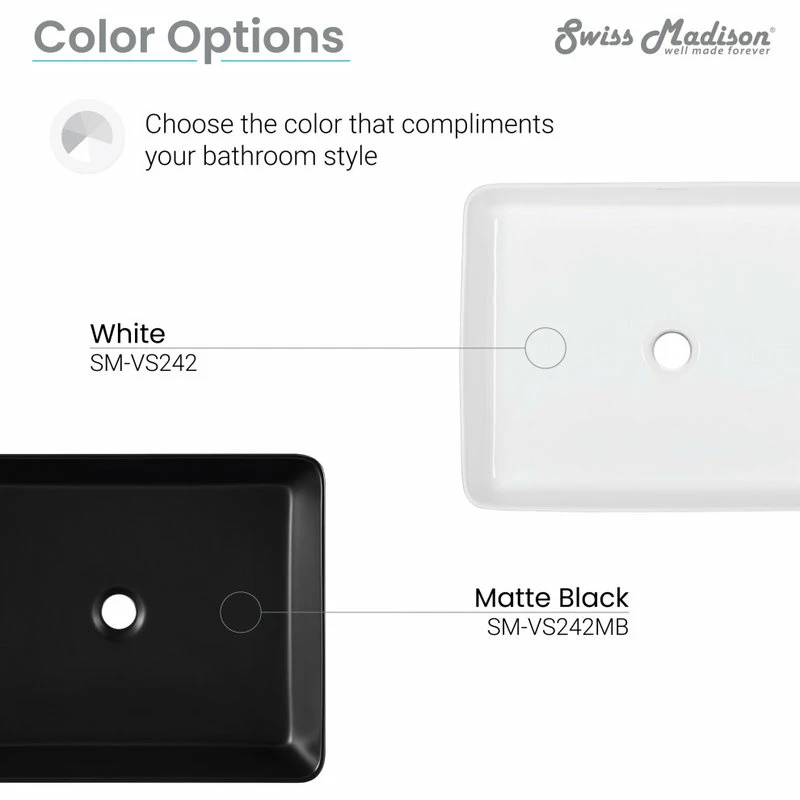 Discount โญ Swiss Madison Concorde Rectangle Ceramic Vessel Sink, Matte Black ๐ 11 Discount โญ Swiss Madison Concorde Rectangle Ceramic Vessel Sink, Matte Black ๐ - Image 9