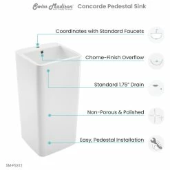 Flash Sale ๐ Swiss Madison Concorde One Piece Pedestal Sink โค๏ธ 19 Flash Sale ๐ Swiss Madison Concorde One Piece Pedestal Sink โค๏ธ -Bathroom Sinks Shop 24e1607000b65989 6299 w800 h800 b1 p0