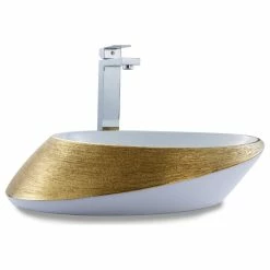 Best reviews of ⌛ Fine Fixtures Luxury Vessel, Oval 20"x15", Brushed Gold 😍
