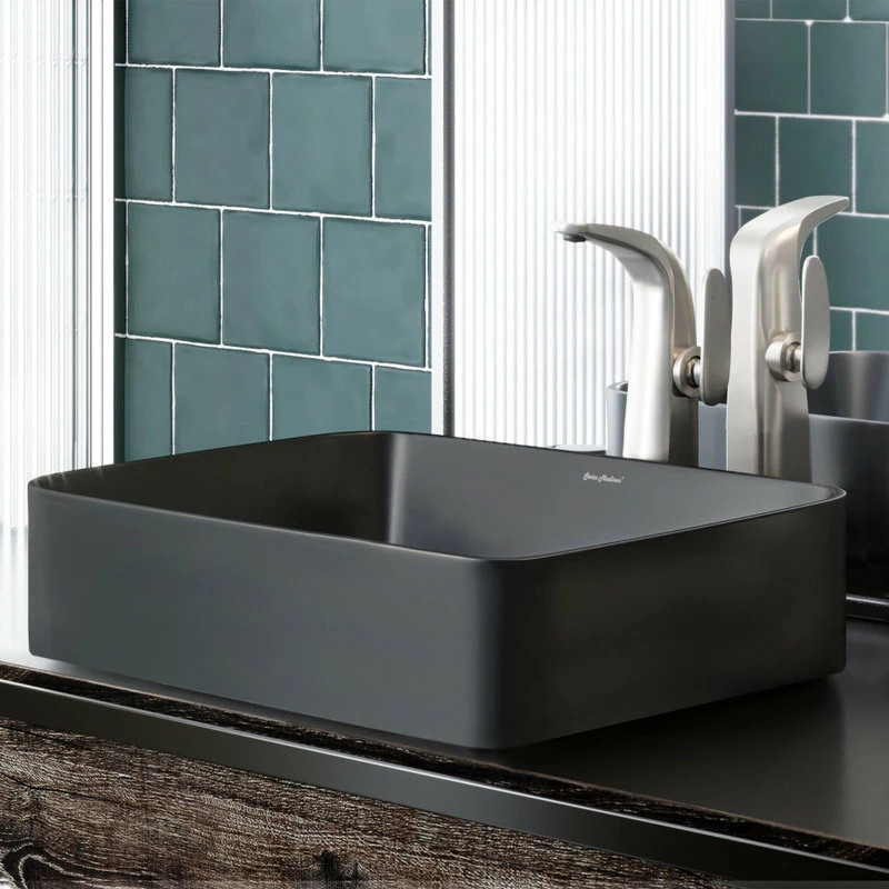Discount โญ Swiss Madison Concorde Rectangle Ceramic Vessel Sink, Matte Black ๐ 5 Discount โญ Swiss Madison Concorde Rectangle Ceramic Vessel Sink, Matte Black ๐ - Image 3