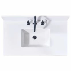 Budget ✨ Altair Andalo Engineered Stone Vanity Top In Snow White With White Sink, 37" 🌟
