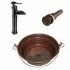 Best Pirce ⭐ SimplyCopper 15" Round Copper Bucket Vessel Bath Sink With 13" Pump Faucet & Daisy Drain 🌟 -Bathroom Sinks Shop 2871ce3c0b91916c 5720 w800 h800 b1 p0