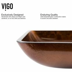 Cheapest ❤️ VIGO Rectangular Russet Glass Vessel Bathroom Sink Set Niko Vessel Faucet ⌛ -Bathroom Sinks Shop 2a011b250f5a15c0 3365 w800 h800 b1 p0