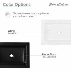 Coupon 😀 Swiss Madison Voltaire Ceramic Rectangle Vessel Sink, Matte Black 😍 -Bathroom Sinks Shop 2e5140380000857a 8656 w800 h800 b1 p0