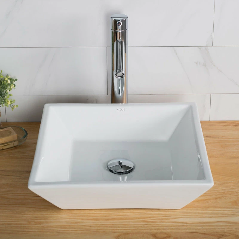 Outlet ๐ฅ Kraus USA, Inc. Elavo Ceramic Square Vessel White Sink ๐ 4 Outlet ๐ฅ Kraus USA, Inc. Elavo Ceramic Square Vessel White Sink ๐ - Image 2