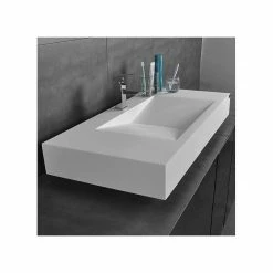 Cheap ✨ Homary Modern Wall-Mounted Rectangular Stone Resin V-Shaped Sink, Glossy White 🌟 -Bathroom Sinks Shop 3531933b0e7632e3 9987 w800 h800 b0 p0