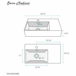 Cheapest ๐ฏ Swiss Madison St. Tropez 24"x18" Ceramic Wall Hung Sink With Left Faucet Mount, Matte Black ๐ 23 Cheapest ๐ฏ Swiss Madison St. Tropez 24"x18" Ceramic Wall Hung Sink With Left Faucet Mount, Matte Black ๐ -Bathroom Sinks Shop 3611428602f525fb 5818 w800 h800 b1 p0