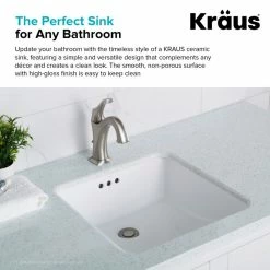 New 🎉 Kraus USA, Inc. Elavo Ceramic Square Undermount Bathroom Sink, White ⭐ -Bathroom Sinks Shop 3621c2d80254a7c6 6211 w800 h800 b0 p0