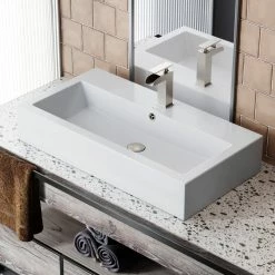 Promo ๐ฏ Swiss Madison Voltaire Wide Rectangle Vessel Sink ๐