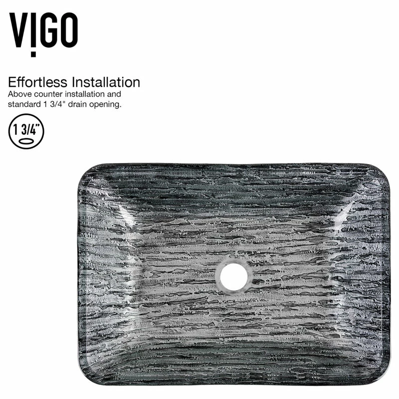 Best Sale ๐ VIGO Rectangular Titanium Glass Vessel Bathroom Sink ๐ 6 Best Sale ๐ VIGO Rectangular Titanium Glass Vessel Bathroom Sink ๐ - Image 4