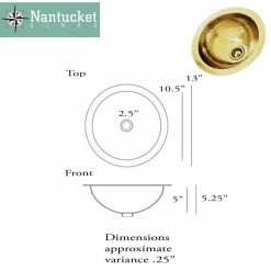 Best reviews of ❤️ Nantucket Sinks 13" Hand 🔨 Hammered Brass Round Undermount Bar Room Sink 🎉 -Bathroom Sinks Shop 3c717e990d920d28 7558 w800 h800 b1 p0