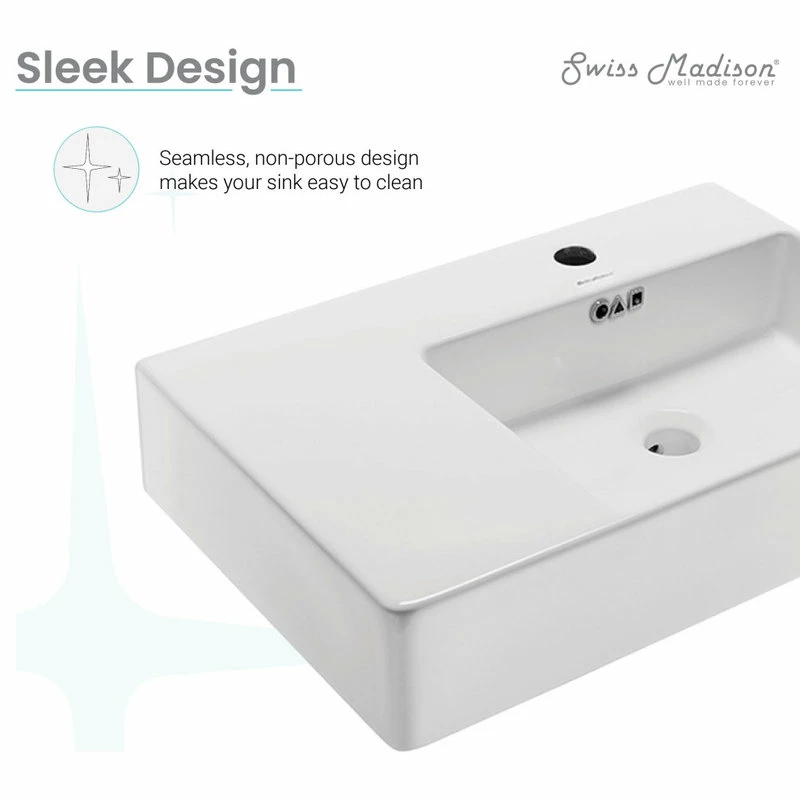 Buy ๐งจ Swiss Madison St. Tropez 24"x18" Ceramic Wall Hung Sink With Right Side Faucet Mount ๐คฉ 13 Buy ๐งจ Swiss Madison St. Tropez 24"x18" Ceramic Wall Hung Sink With Right Side Faucet Mount ๐คฉ - Image 11