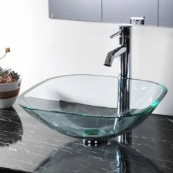 Best deal 🤩 Yescom Tempered Clear Square Glass Vessel Sink ⭐ -Bathroom Sinks Shop 3ee196ae0797c32c 2433 w800 h800 b0 p0