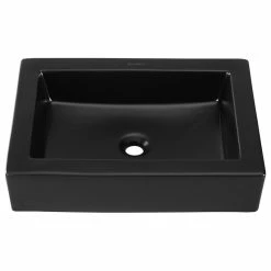 Coupon 😀 Swiss Madison Voltaire Ceramic Rectangle Vessel Sink, Matte Black 😍 -Bathroom Sinks Shop 4011575b0000856f 8656 w800 h800 b1 p0