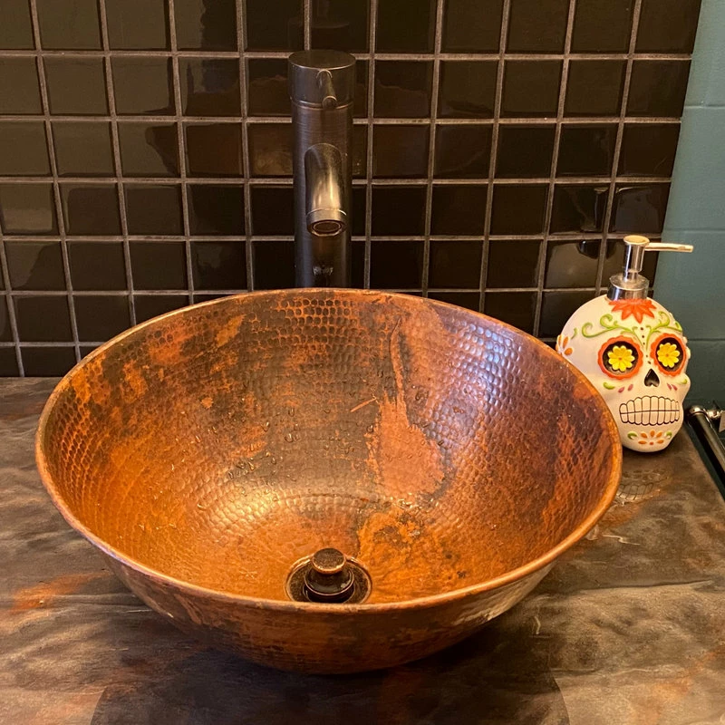 Discount ๐ฅ SimplyCopper 14" Copper Vessel Bathroom Sink In Natural Fire ๐ 4 Discount ๐ฅ SimplyCopper 14" Copper Vessel Bathroom Sink In Natural Fire ๐ - Image 2