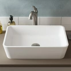 Best Sale 🎉 Kraus USA, Inc. Natura Rectangle Vessel Bathroom Sink, Stone Resin Solid Surface 😀 -Bathroom Sinks Shop 416114b60254a7ab 6285 w800 h800 b0 p0