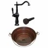 Deals 🔥 SimplyCopper 15" Round Copper Bucket Vessel Sink Daisy Drain & Clayborne ORB Faucet Included 🛒 -Bathroom Sinks Shop 43d13bd00e29f4b0 3598 w800 h800 b1 p0