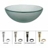Buy ⌛ Kraus USA, Inc. Frosted 14" Glass Vessel Bathroom Sink, PU Drain, Mounting Ring, Nickel 🎁 -Bathroom Sinks Shop 47a1ac8400e5e6cf 3125 w800 h800 b1 p0