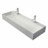Budget 🔔 Homary 47" Wall-Mount Double Sink Stone Resin Bathroom Sink With Two Faucet Hole, Matte ✨ -Bathroom Sinks Shop 4de1cd490e2a6f48 4720 w800 h800 b1 p0
