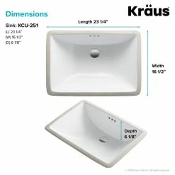 Cheapest ❤️ Kraus USA, Inc. Elavo Ceramic Rectangle Undermount Bathroom Sink, White 🔥 -Bathroom Sinks Shop 4e218dfe0254a7b5 6239 w800 h800 b1 p0