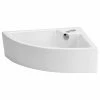 New 😍 Renovators Supply Manufacturing White Triangular Corner Countertop Vessel Bathroom Sink 25 7/8" With Faucet Hole 🥰 -Bathroom Sinks Shop 4ea18aed0af3318f 0261 w800 h800 b1 p0