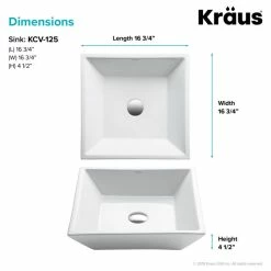 Outlet ๐ฅ Kraus USA, Inc. Elavo Ceramic Square Vessel White Sink ๐ 15 Outlet ๐ฅ Kraus USA, Inc. Elavo Ceramic Square Vessel White Sink ๐ -Bathroom Sinks Shop 4f11f8280254a7a9 6296 w800 h800 b1 p0